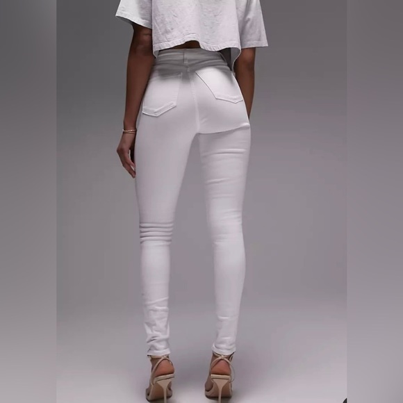 Topshop tall jamie jeans in white w28 l36new NWT high waist ankle grazer - Picture 2 of 10